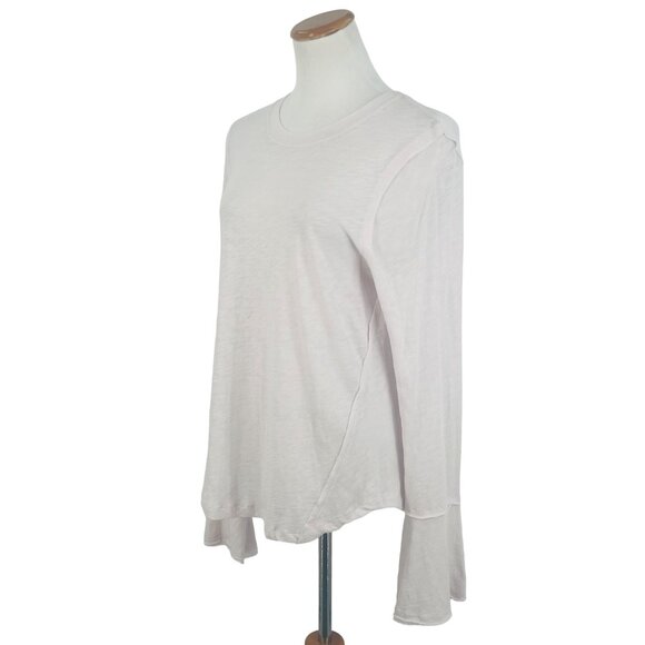 NWOT Free People White Long Bell Sleeve Top - Picture 9 of 14
